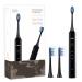 Bahfir Electric Sonic Toothbrush Ergonomic Design with 3 Modos 2 Minutes Smart Timer Rechargeable 1 Time Charge for 30 Days with 3 Brush Heads Replacement Portable for Home and Travel Adults Kids Black