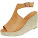 Foldap Summer Wedge Sandals for Women 2023 | Open Toe Breathable Beach Platforms in Khaki - Size 7.5 - Buy Online on GoSupps.com