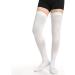 Doc Miller Thigh High Anti-Embolism Compression Socks - White 15-20mmHg Support Hose for Women & Men - Large - Buy Online on GoSupps.com