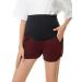 Love2Mi Women's Maternity Tights Leggings Versatile Comfy Pants Stretch Pregnancy Trousers XL Black/ Wine Red