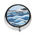 Waves Lapping at The Rocksround Pill Box 3 Compartments Round Pill Box Organizer for Purse Or Pocket Portable Travel Pill Box