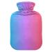 Heat bottle with reference blue-red color gradient hot water bottle for pain relief hand feet heat bag for women girls children 1 l