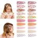 JIAHANG 20Pcs Baby Girls Floral Print Hair Clips in Pair  Non Slip Hairpins Cotton Snap Hair Barrettes Thin Thick Hair Accessories for Toddlers Teens School Girls(color A)