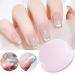 Nail Art Stamper - Silicone Nail Stamper - Clear Jelly Nail Stamper - Pink Jelly Head Transparent Visible Body Nail Print Stamper - Image Plate Manicure Nail Art Tools for DIY French Nail Art Designs