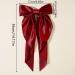 Yuyeran Super Big Bow Hair Clips French Style Soild Color Knotted Bowknot Spring Snap Barrettes Hair Clips with Long Ribbon for Women Girls (Wine Red) - Buy Online on GoSupps.com