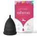 Athena Menstrual Cup - The Original Softer Reusable Period Cup Made for Comfort - Perfect Menstruation Cup for Beginner to Experienced Users - Easy to Use Tampon and Pad Alternative Large (Pack of 1) Solid Midnight Black