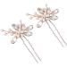Generic Wedding Hair Clips Charming Wedding U Shaped Hairpin Crystal Pearl Reusable Elegant 1 Pair for Work for Wedding (Rose Gold) - Buy Online on GoSupps.com