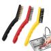 Shakven Steel Wire Brush Grease Cleaner Brush - Deep Cleaning Wire Brush Set Nylon Brush Hard Bristles Brush Scrubber with Ergonomic Handle Grip for Rust Dirt Paint