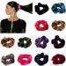 JUSTFOX XXL Velour Velvet Hair Tie Ponytail Holder - Green Scrunchie for All Hair Types - International Shipping Available - Buy Online on GoSupps.com