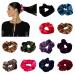 XXL Velour Velvet Hair Tie | Ponytail Holder Scrunchie - Black | International Shipping - Buy Online on GoSupps.com