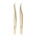 Emeda eyelash tweezers 2 pieces of eyelash sink for eyelash extensions Professional golden precision tweezers Individual eyelash tweezers set 3D 5D 6D Volume Eyelash Extension Tweezers Dolphin and Feather Tweezers