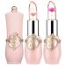 Deepmind 2 Pcs Crystal Flower Jelly Lipstick Magic Lip Color Changing Lip Balm PH Clear Temperature Color Changing Lipstick Long Lasting Nutritious Moisturizing Lip Gloss (5)
