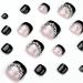YOSOMK 72PCS Short Square Glossy Fake Toenails with Black Designs - Nude Full Cover Acrylic Toenails - Buy Online on GoSupps.com