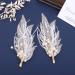 Bridal Wedding Headband Hair Vine Headdress Pearl Feather Hair Piece Hair Pin Wedding Hair Accessories for Bride Hair Clips for Prom Party - Buy Online on GoSupps.com