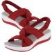 Buy Women's Chaies Sandals with Foot Vault Support - Comfortable Low Wedge Summer Beach Shoes with Adjustable Straps - Elegant 37 EU Red - Buy Online on GoSupps.com