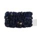 Silkie 4-Set 100% pure mulberry lide black thin hair tie with travel bags hair tie for every day hair care ponytail holder without hair damage (star gazer)