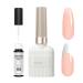 Gel Nail Polish Set Jelly Nude Gel Nail Varnish Sheer Nude Pink Nail Gel With White Liner Painted Gel Nail Polish Soak Off UV/LED Nude & White French Manicure Kit for Home DIY
