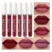Deep Dark Red Matte Liquid Lipstick Set for Women - 6Pcs Long Lasting 24 Hour Lip Gloss Stain Makeup Kit - Original Labiales Matte Mate Larga Duracion - A-02 0.08 Fl Oz (Pack of 6) - Buy Online on GoSupps.com
