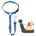Adjustable string belt dog car headrest safety harness Dog dog seat belt dogs clasp strap with elastic for small dogs medium-sized puppy blue (blue)