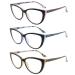CRGATV Reading Glasses 3 Pack Blue Light Blocking Computer Readers for Women Stylish Cat Eye Design Anti Eyestrain & Glare +1.25 Strength 3 Pack Mix a 1.25 x