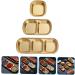 Milisten 3pcs Seasoning Dish Korean Seasoning Plate 304 Stainless Steel 20x8cm Gold - Buy Online on GoSupps.com