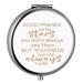 Gift for Friends Women Females Best Friend Friendship Birthday Christmas Gifts Inspirational Gift for Her-Engraved Compact Mirror(Good Friends Are Like Stars)