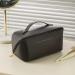 Rudmox Large Capacity Leather Travel Cosmetic Bag for Women - Organizer Toiletry Bag with Handle and Divider | Skincare, Cosmetics, Toiletries - Black - Buy Online on GoSupps.com