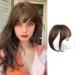 Clip in pony hair parts upper head Nice fringe hair part Synthetic fake bang hair part clip in bangs one piece with side fringe natural bangs with temple hair parts (430#black)