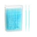 BSitsss 200 pieces of interdental brushes interdental brushes extra fine tooth cleaning gap soft silicone adaptive toothpick portable dental floss stick for gentle & efficient (blue)