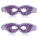 2 pieces of eye mask cooling cold face mask reusable eye mask with gel beads cooling sleeping mask ice mask for migraines/dark circles/headache/dry eyes/swollen (purple)