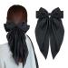 ZSPERKLA Silky Satin Hair Bow Clips Black Bowknot Hair Clip Long Tail French Hair Bow Barrettes Clips for Women Girls Hair Accessories