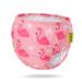 Swimbobo Reusable Absorbent Swim Diaper Washable Striped Swim Trunks for Baby Boys and Girls (M Pink Flamingo) Pink Flamingo M