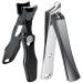 NiHome Heavy Duty Nail Clippers for Thick Hard Nails Set of 2 Wide Opening & Slanted Curved Blade Precision Ingrown Toenail Clippers Extended Anti-Slip Handles and Ultra Sharp Stainless-Steel Blades