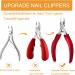 Premium 10-Piece Foot Nail Scissors Set | Stainless Steel Nail Clipping Tools for Thick & Ingrown Toenails - Black & Red - Buy Online on GoSupps.com