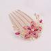 Crystal Hair Comb Rhinestone Bridal Hair Comb Wedding Hair Piece Headpiece for Women Girls Rose Red - Buy Online on GoSupps.com
