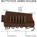 BRONZEDOG Adjustable Leather Buttstock Cartridge Holder for Rifles - 12/16 Gauge, .30-30, .308 Caliber - Hunting Ammo Pouch Bag - Right Handed Shotgun Shell Holder - Brown - Buy Online on GoSupps.com
