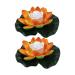 Yeehliny floating lotus lights LED waterproof solar water lily floating solar light Lotus flower night lamp Lotus blossom Lotus leaf pond light for Pool pond garden decoration (18cm-2PC orange)