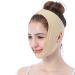 Facial Lifting Slimming Belt Face Cheek V Shape Lift Up Thin Mask Strap Face Line Smooth Breathable Compression Double Chin Reduce Bandage for Daily Use(L)