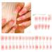 FEIlei 30Pcs Long Press on Nails Coffin French Fake Nails Tip Gradient Acrylic Nails Glossy False Nails for Women Girls - Buy Online on GoSupps.com