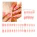 FEIlei 30Pcs Long Press on Nails Coffin French Fake Nails Tip Gradient Acrylic Nails Glossy False Nails for Women Girls