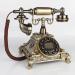 Corded Old Fashioned Telephone Classic Retro Design -Style Solid Wood and Versus Resin-(Gold White) Hands-Free (Rotary Dial Copper) (Rotary Dial Bronze) - Buy Online on GoSupps.com