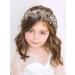 IYOU Flower Girl Headpiece Gold Flower Pearl Headband Leaf Crystal Bridal Wedding Hair Accessories for Girls - Buy Online on GoSupps.com