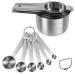 Abizarch 13Pcs Measuring Cup Spoon Set Stainless Steel Measuring Cup Spoon with Clear Scale Rustproof Kitchen Measuring Cup and Spoon Set for Home Cooking Baking ZHAZHAMO(Style 1)