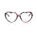 LVIOE Heart Blue Light Blocking Glasses for Women Clear Fake Glasses Fashion UV Blocking Filter Glasses LB960 A04 Black Ink