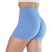 AUROLA Seamless Scrunch Workout Shorts for Women - Small Camo-Serenity Blue | Gym, Yoga, Running Active Short - Buy Online on GoSupps.com
