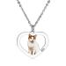 Otxixto personalized photo necklace stainless steel cat dog pet colored/black and white picture round/heart shaped trailer individual gifts for women/men/animal lovers Color Heart Animal