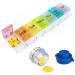 MUFFSHELL Weekly Pill Organizer Arthritis Friendly, Large Size BPA Free Spring Open Design for Home and Office Pill Box and Crusher for Pills, Vitamins, Fish Oil, Supplements and Medications.