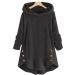 Hanxiulin Oversize Plush Jacket for Women | Warm Lined Fleece Sweater & Hooded Tops | Breathable Comfort in Black XXL - Buy Online on GoSupps.com