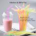 FOREVERIE 100 PCS Regular Plastic Flexible Bendy Straws Disposable for Drinking 0.24 Inch/6mm Diameter 8.27 Inches/21cm Length Soft Semi Clear Multi Light Colors Mix - Buy Online on GoSupps.com