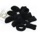 12 Pack Terry Cotton Stretchy Fuzzy Hair Ties - Black Elastic Ponytail Holders for Women & Girls - Buy Online on GoSupps.com